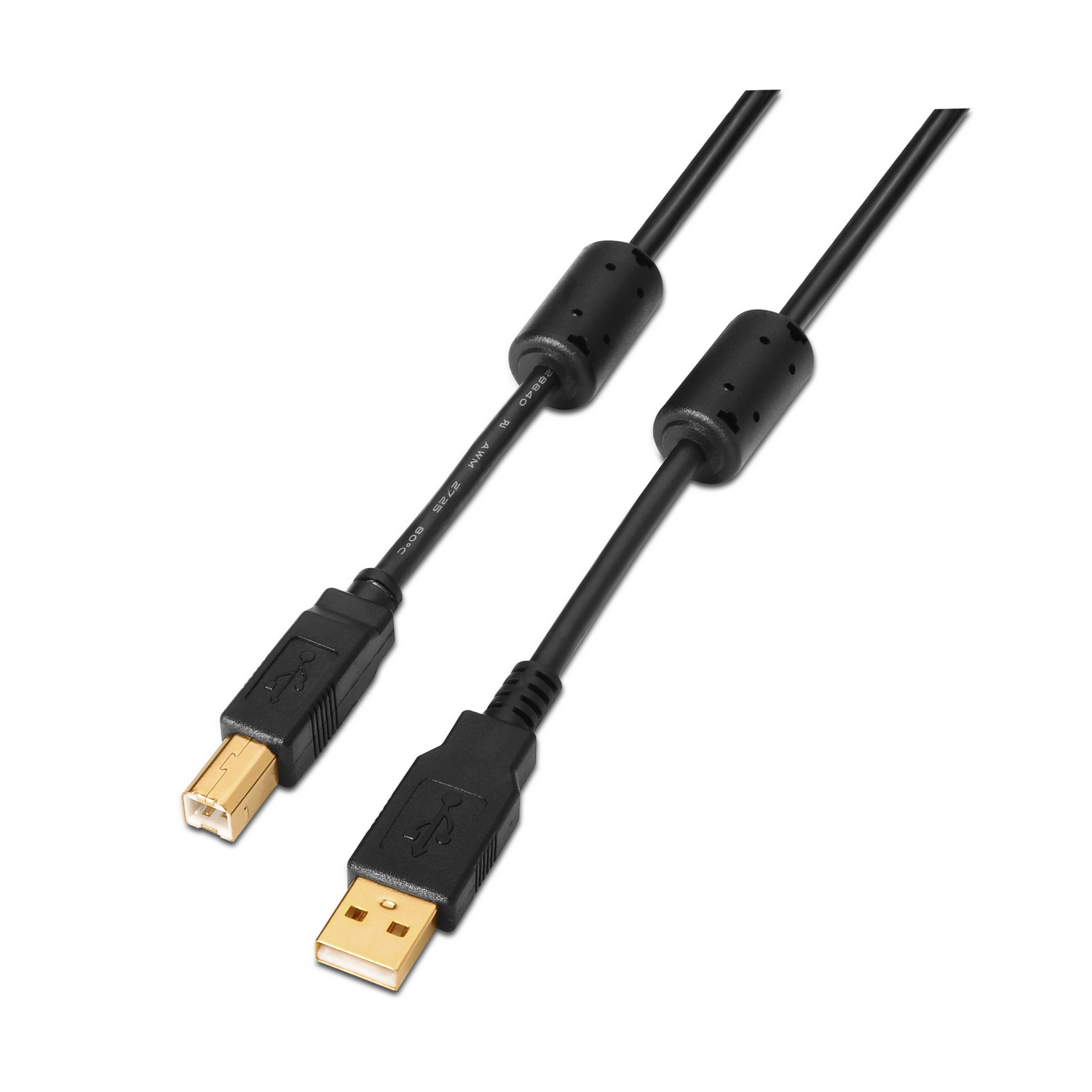 Cable USB 2.0 de Tipo B a Tipo A con Filtro 1m - Electromanía Perú Cable USB  2.0