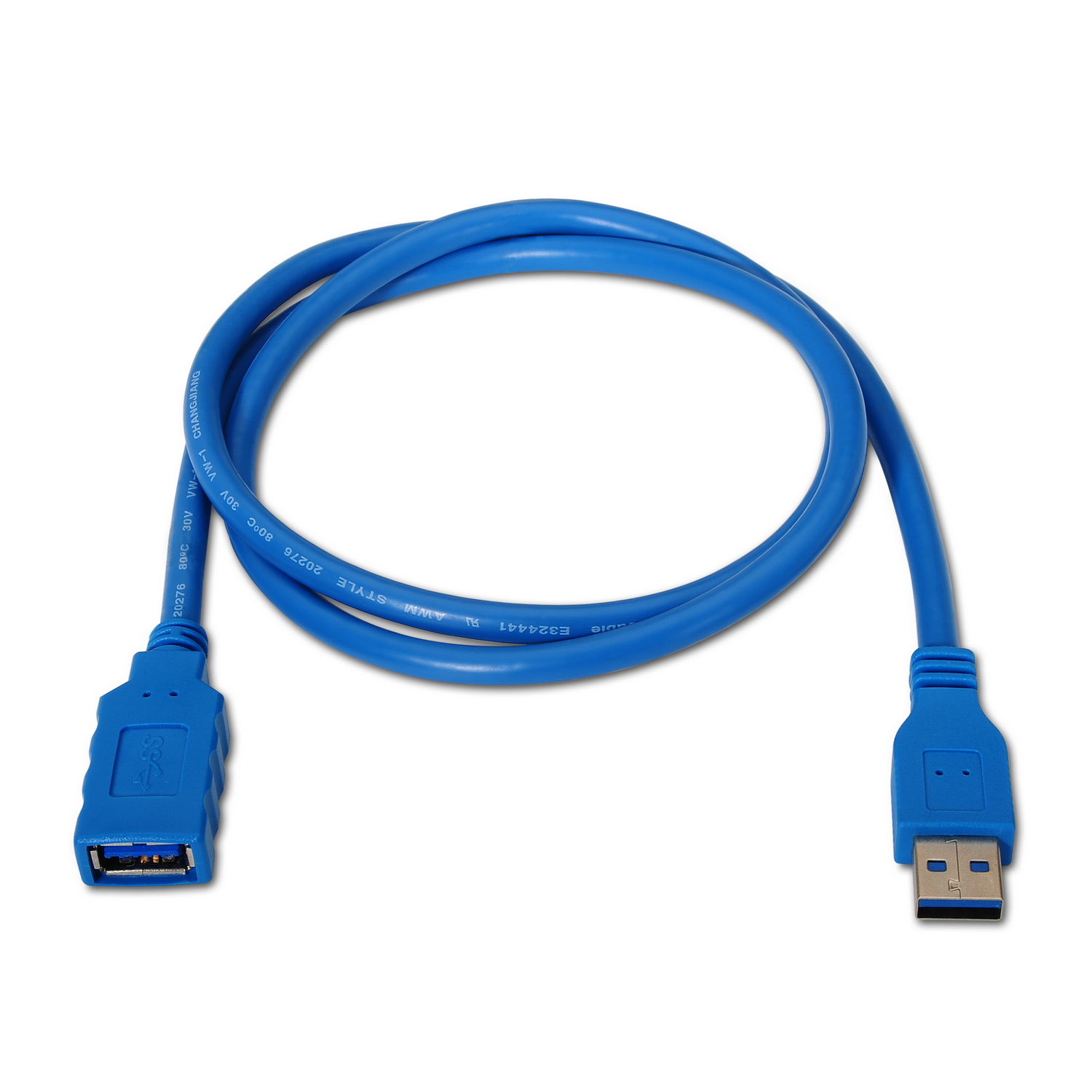 Cable Extensión USB 3.0, tipo A Macho a A Hembra, azul, 2.0 metros