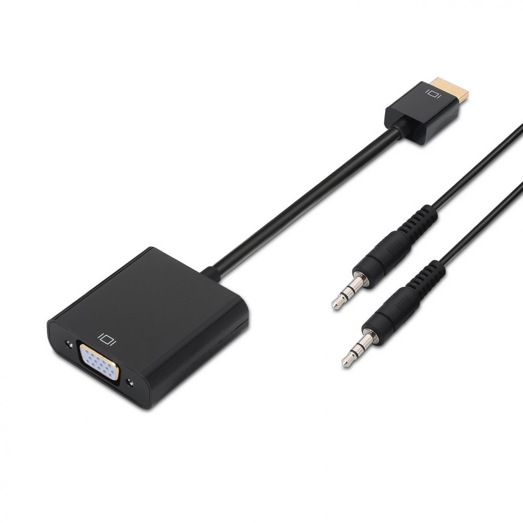 Cable Convertidor Mini Hdmi Macho a Vga Hembra + Audio 3.5 mm