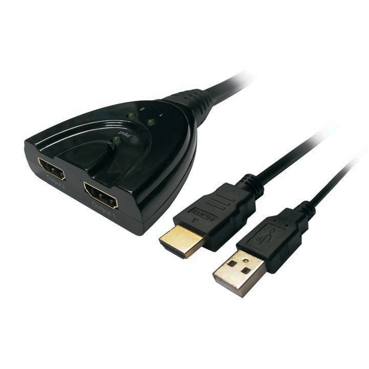 HDMI duplicador alta velocidad / HEC 1x2 con alimentación USB y cable,  negro, 50 cm - AISENS®