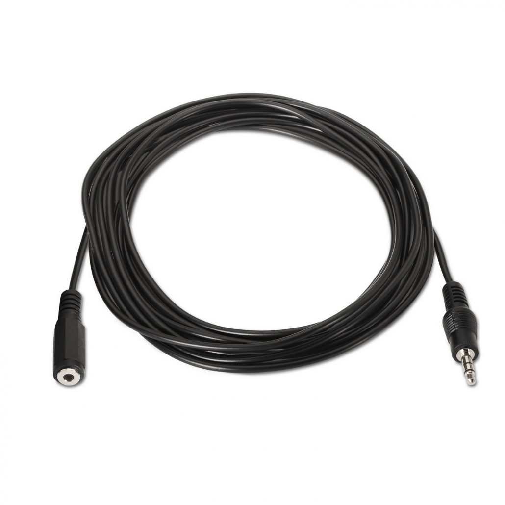 Cable audio estéreo, JACK 3.5/M-JACK 3.5/H, negro, 1.5 metros - AISENS®