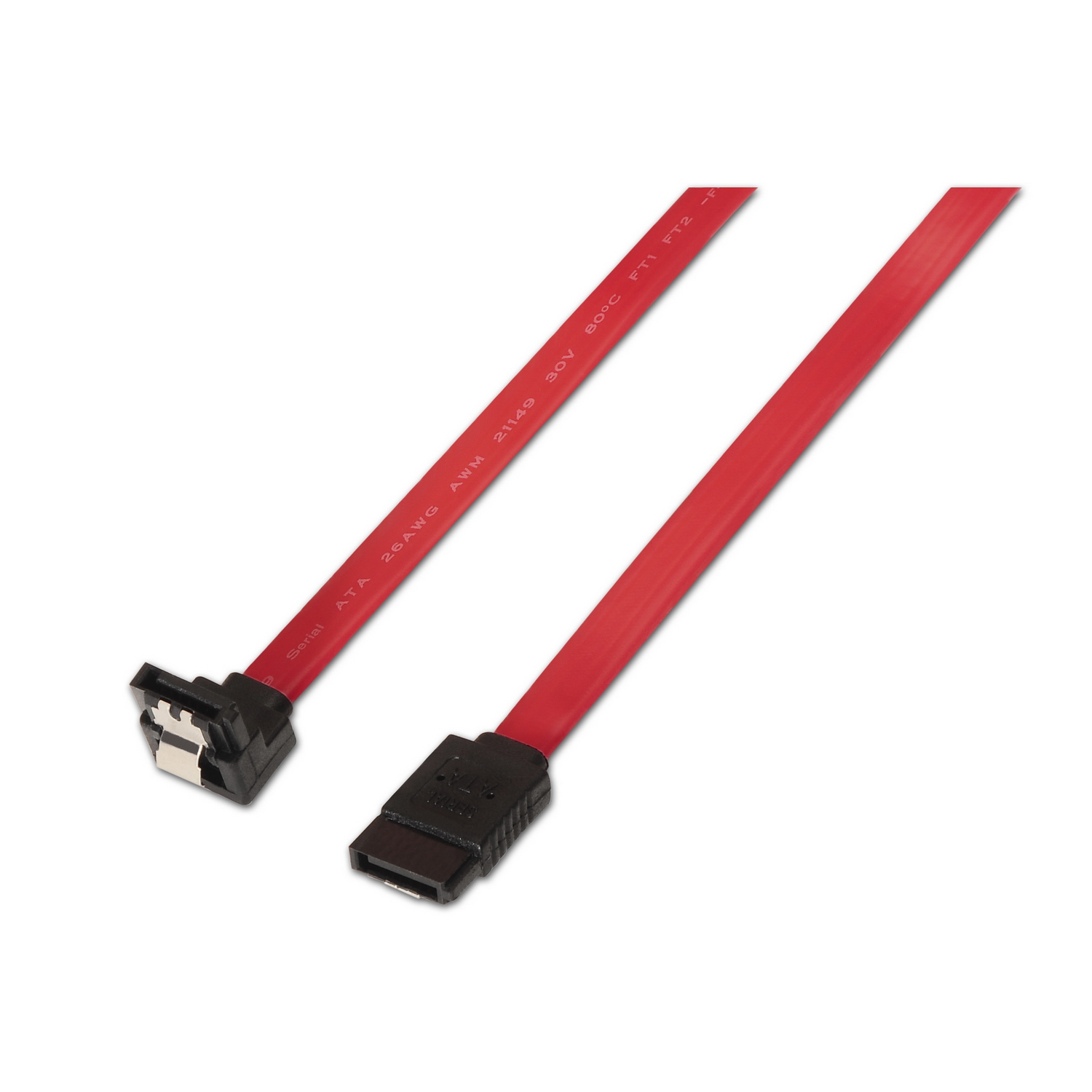 Empírico Vergonzoso pestaña Cable SATA III datos 6G datos acodado con anclajes, rojo, 0.5 metros para  disco duro SATA I, II, III SSD - AISENS®