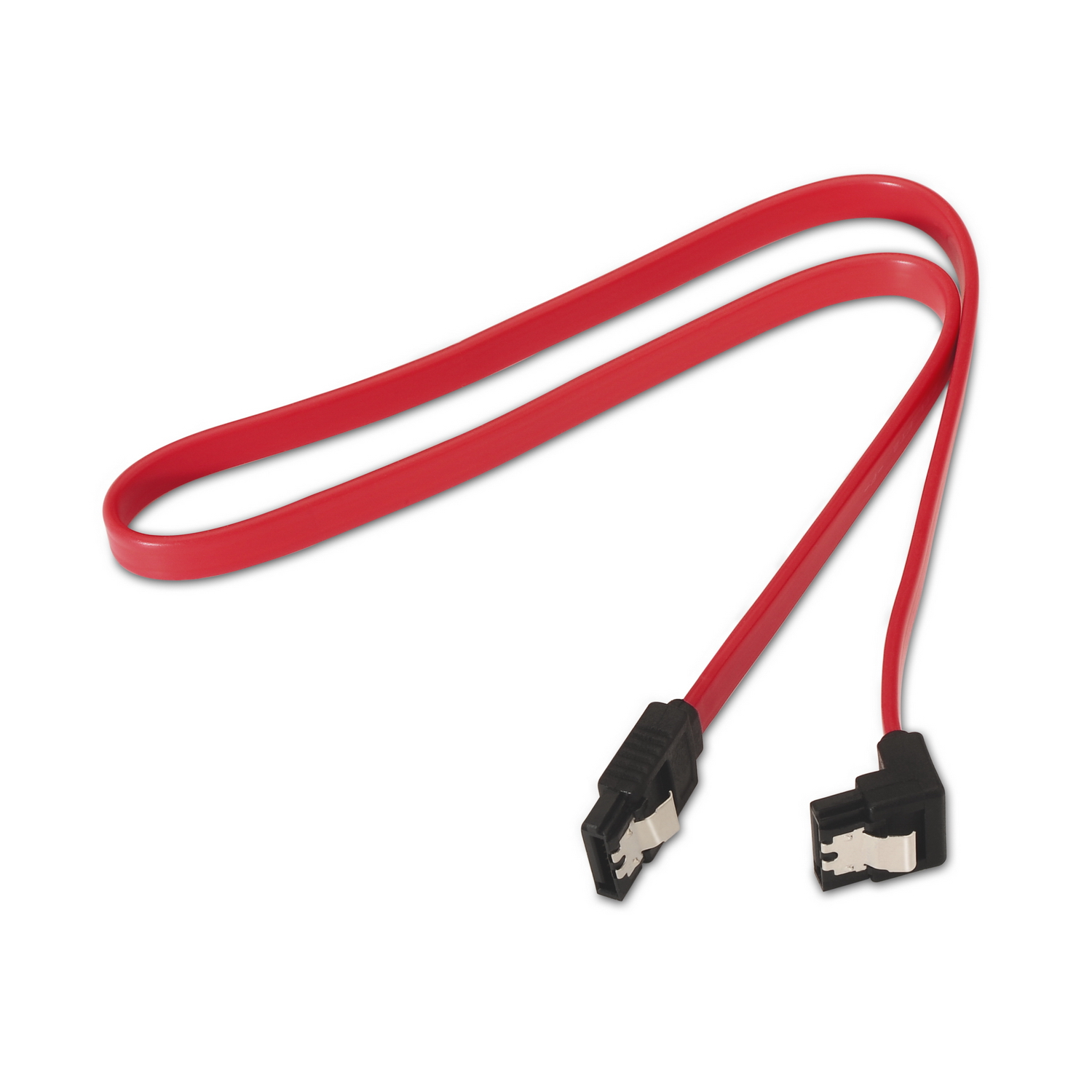 Cable SATA III datos 6G datos acodado con anclajes, rojo, 0.5 metros para  disco duro SATA I, II, III SSD - AISENS®