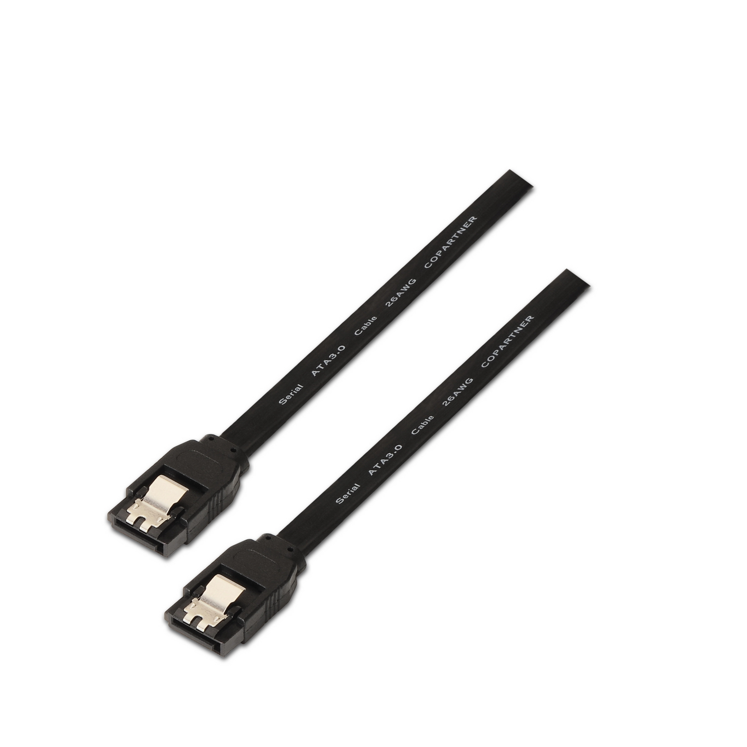 Cable SATA III datos 6G con anclajes, negro, 0.5 metros para disco duro SATA  I, II, III SSD - AISENS®
