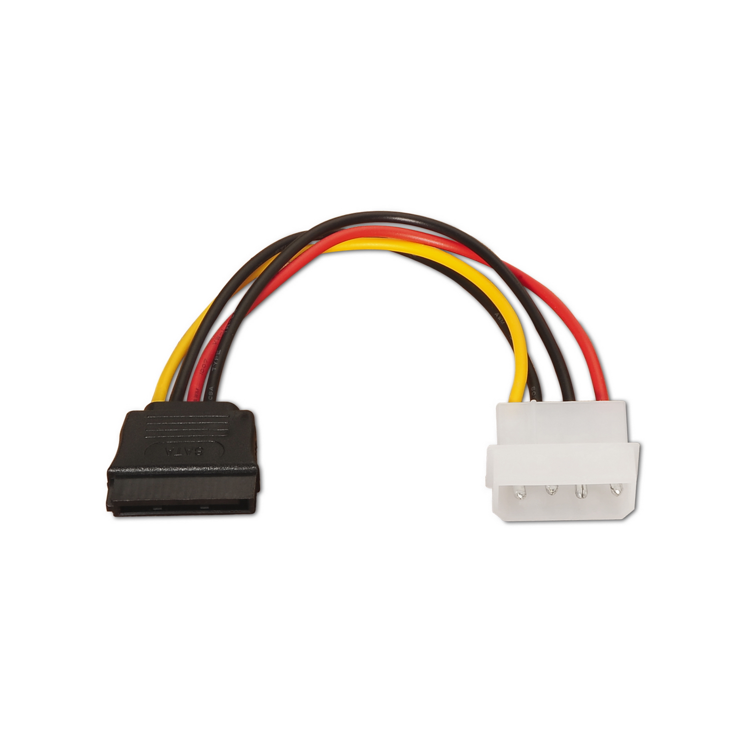 Molex 4pin/M-SATA Hembra,  16 cm AISENS A131-0160 Cable SATA alimentación acodado color negro