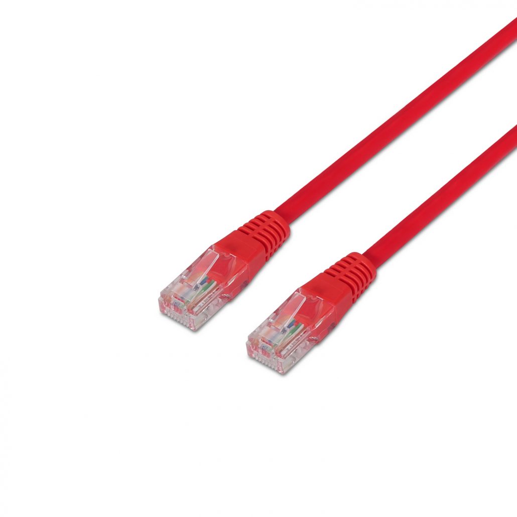 Cable de red latiguillo RJ45 LSZH Cat.6A 500 Mhz UTP AWG24, gris, 10 metros,  libre de halógenos,10 Gigabit/s - AISENS®