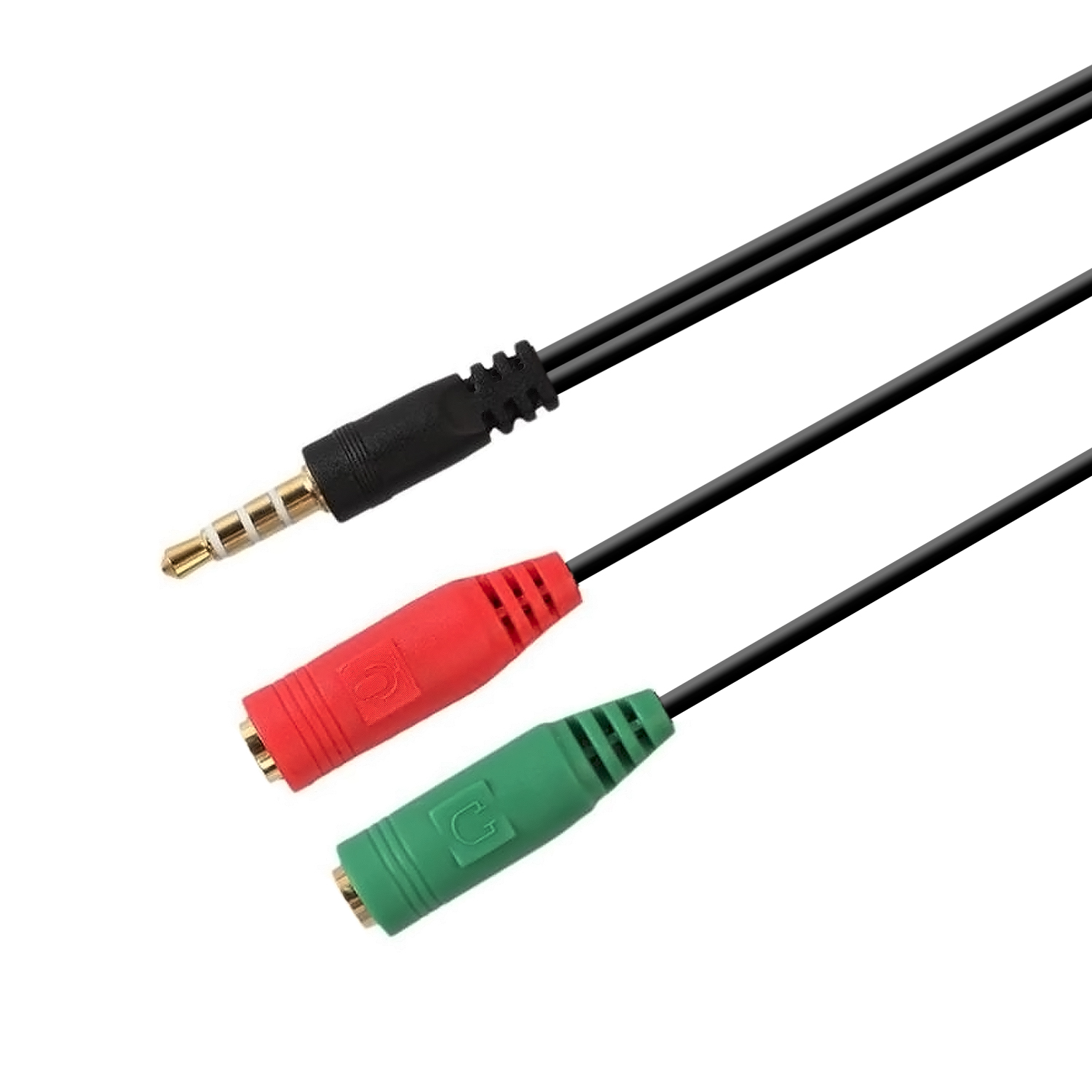 Nanocable Cable adaptador Audio Jack 3.5/M 4pines - 2xJack 3.5/H 3pines  negro 30 cm - Cable Adaptador. PC GAMING