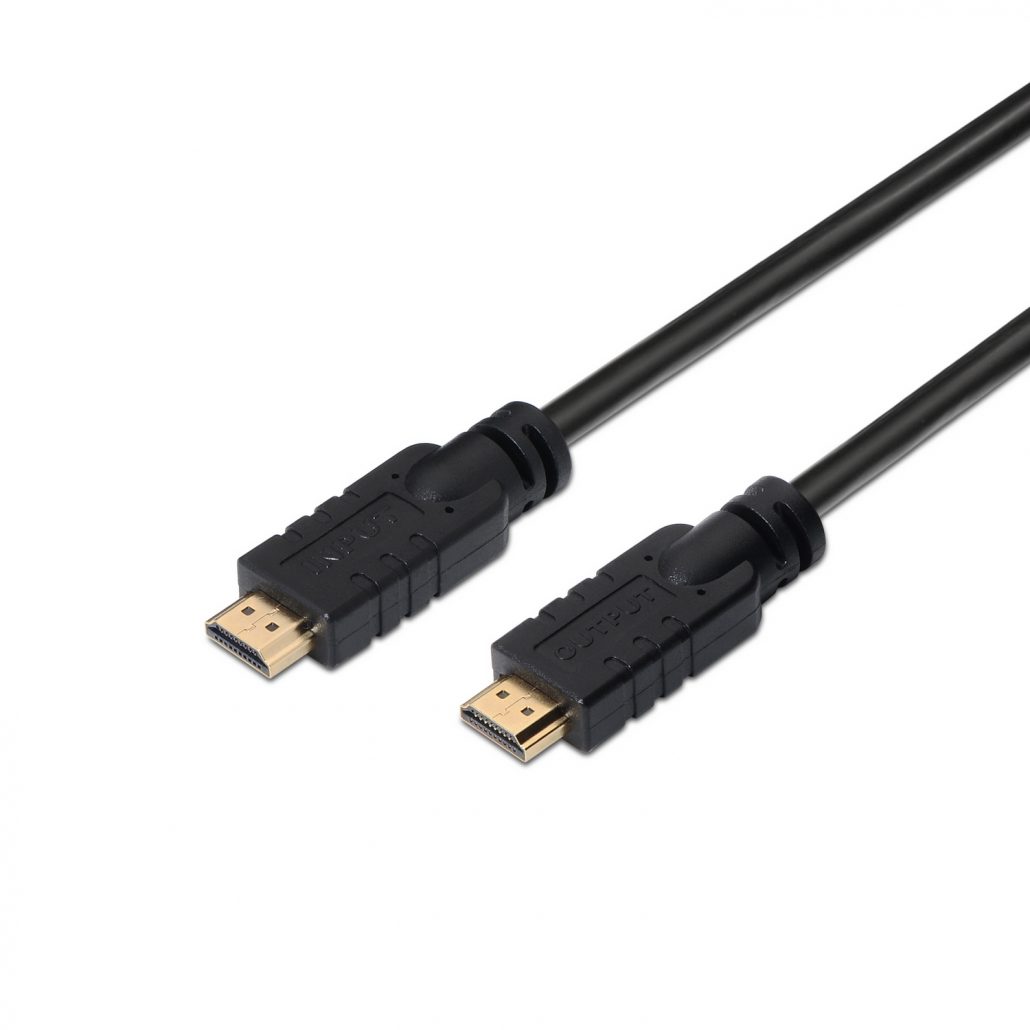 Cable HDMI V2.0 Premium alta velocidad/ HEC 4K@60HZ 18GBPS con repetidor,  A/M-A/M, negro, 15 metros - AISENS®