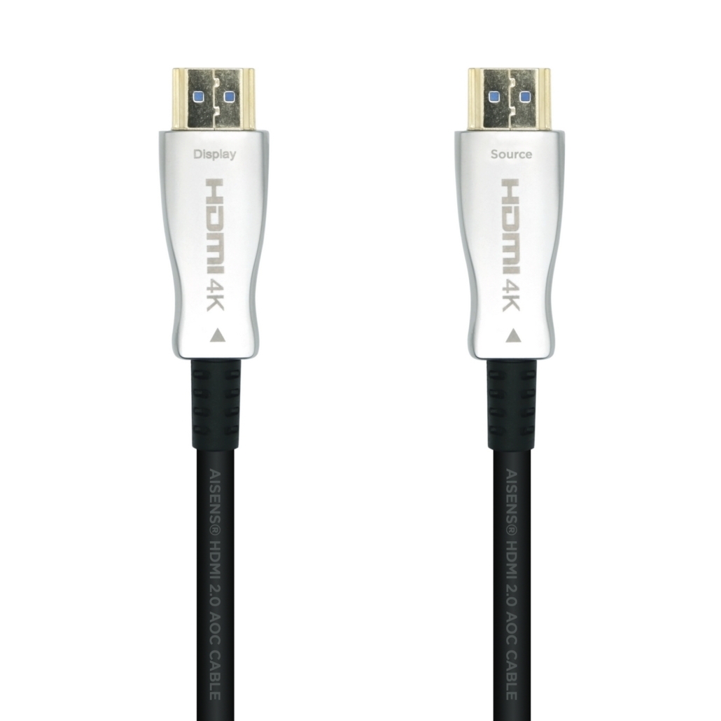 Cable HDMI de 20 Metros por Fibra Óptica 4K@60Hz / Fibra de 4 núcleos +  Cobre estañado de 7 núcleos / Compatible con HDMI 2.0 / Alta velocidad 18  Gbps / 3D / HDR / Caja de Aleacion Zinc / Premium - VIUSYSTEM TECNOLOGIA