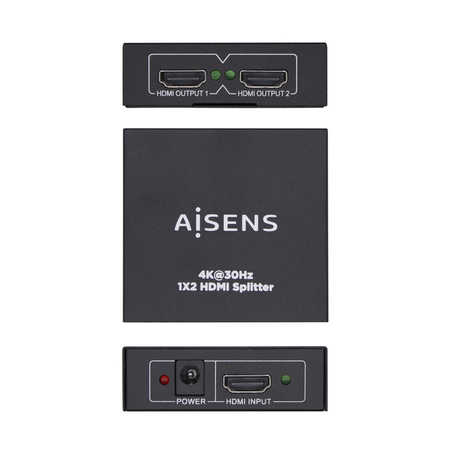 AISENS - HDMI Duplicador 4K@30HZ 1x2 con Alimentación USB y Cable