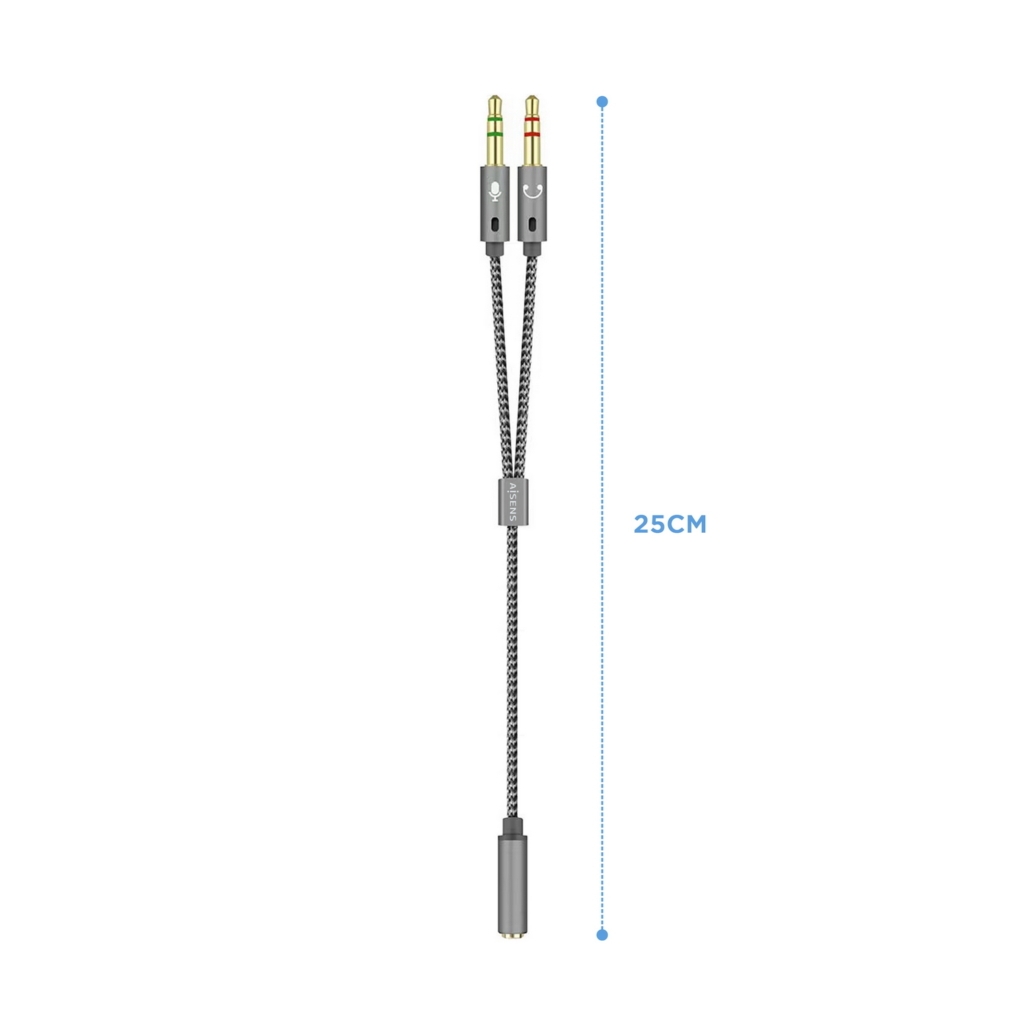 Cable adaptador audio JACK 3.5 4 pines/M-2xJACK 3.5 3 pines/H