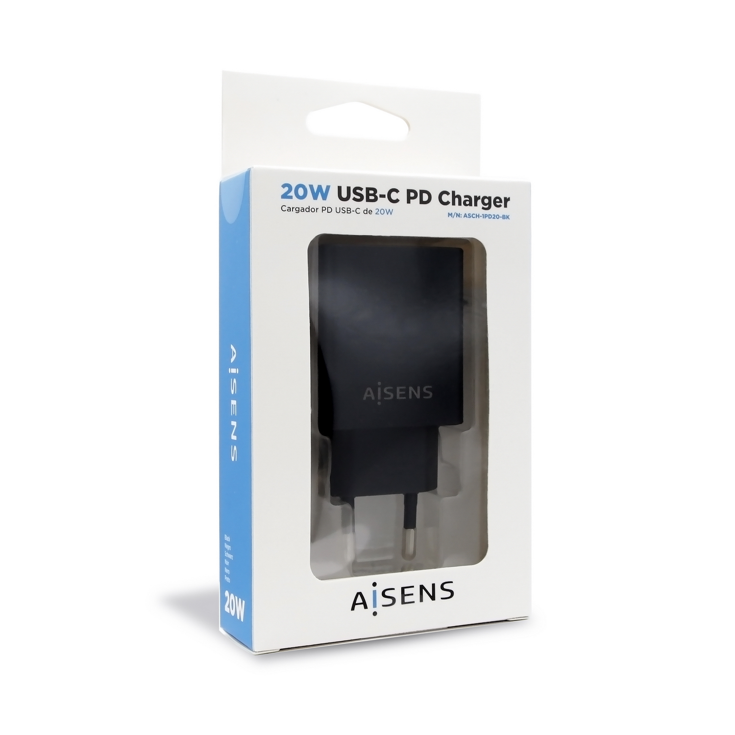 Aisens ASCH-1PD65D-BK Chargeur pour ordinateur portable 1x USB Type-C 65W  Noir