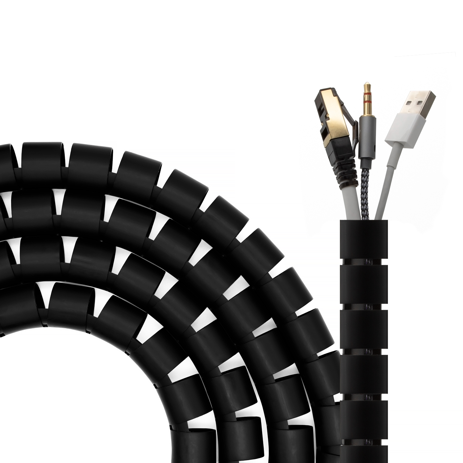 Organizador De Cable En Espiral 25mm, Negro, 3.0M - AISENS®