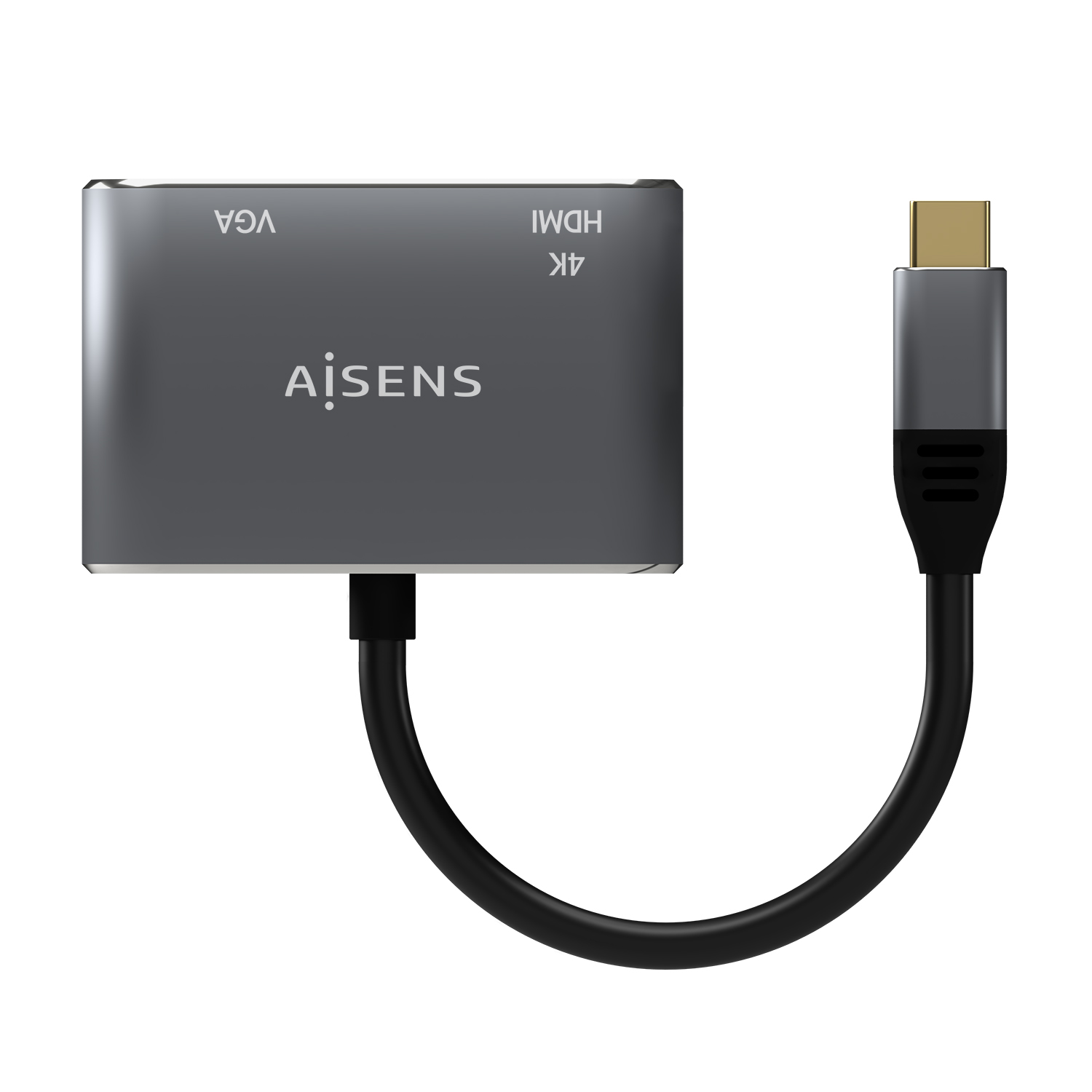 Conversor USB-C a HDMI 4K@60HZ, USB-C/M-HDMI/H, negro, 15cm - AISENS®