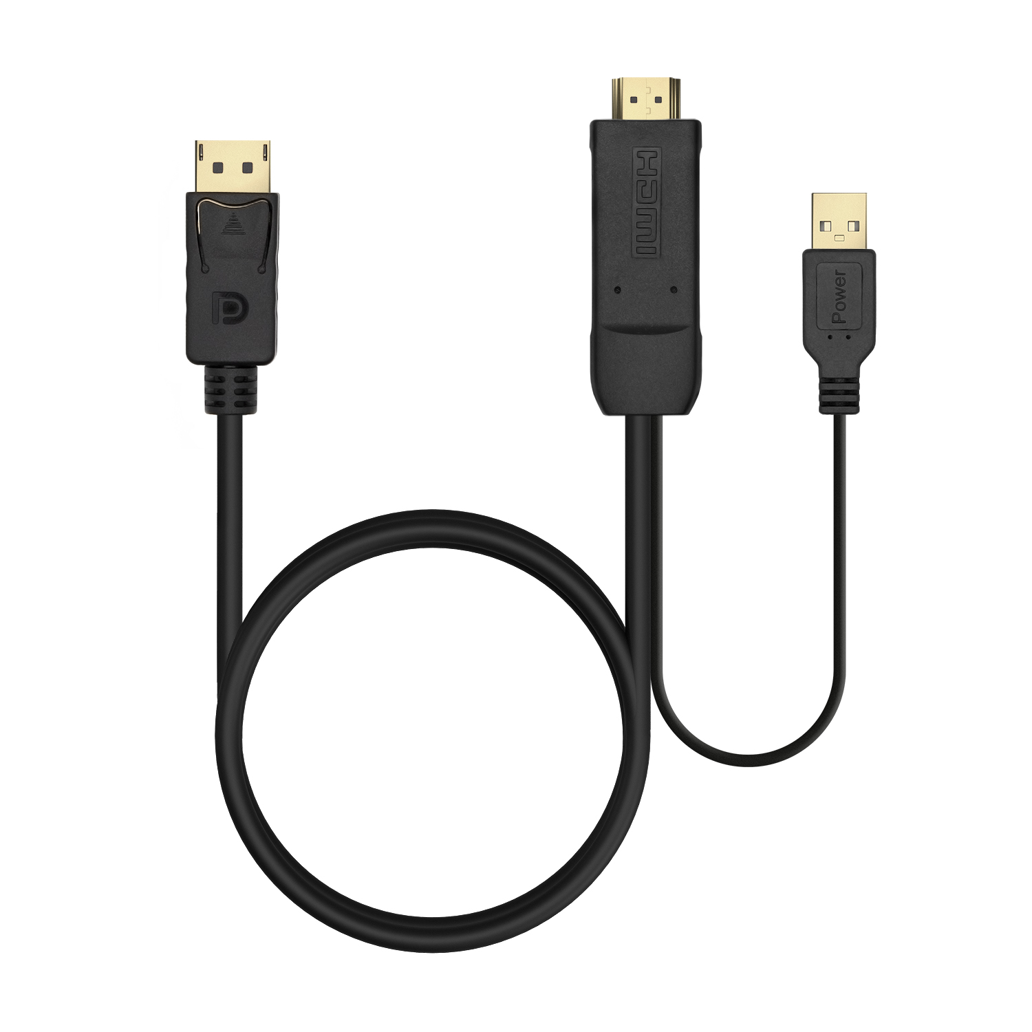 AISENS - Cable Conversor Activo HDMI 2.0 + USB Alim. a DISPLAYPORT V1.2,  HDMI/M-USB/M-DP/M, Negro, 1.8M - AISENS®