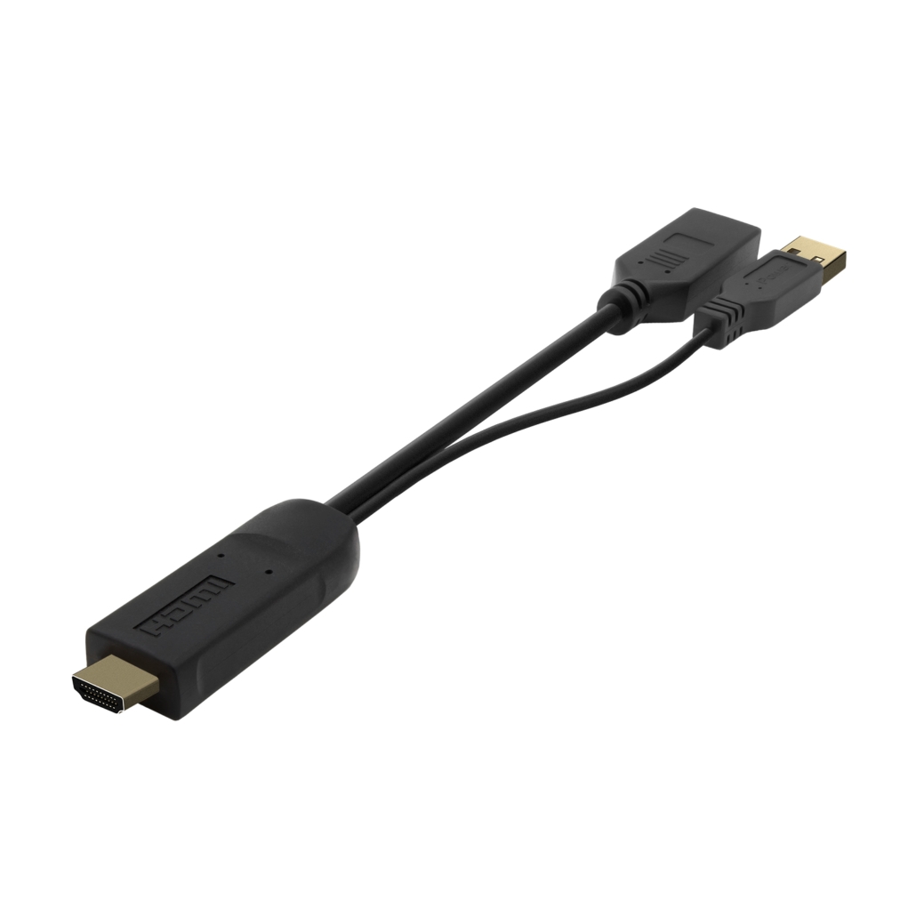 AISENS - Conversor Activo HDMI 2.0 + USB Alim. a DISPLAYPORT V1.2, HDMI/M -USB/M-DP/H, Negro, 10CM - AISENS®