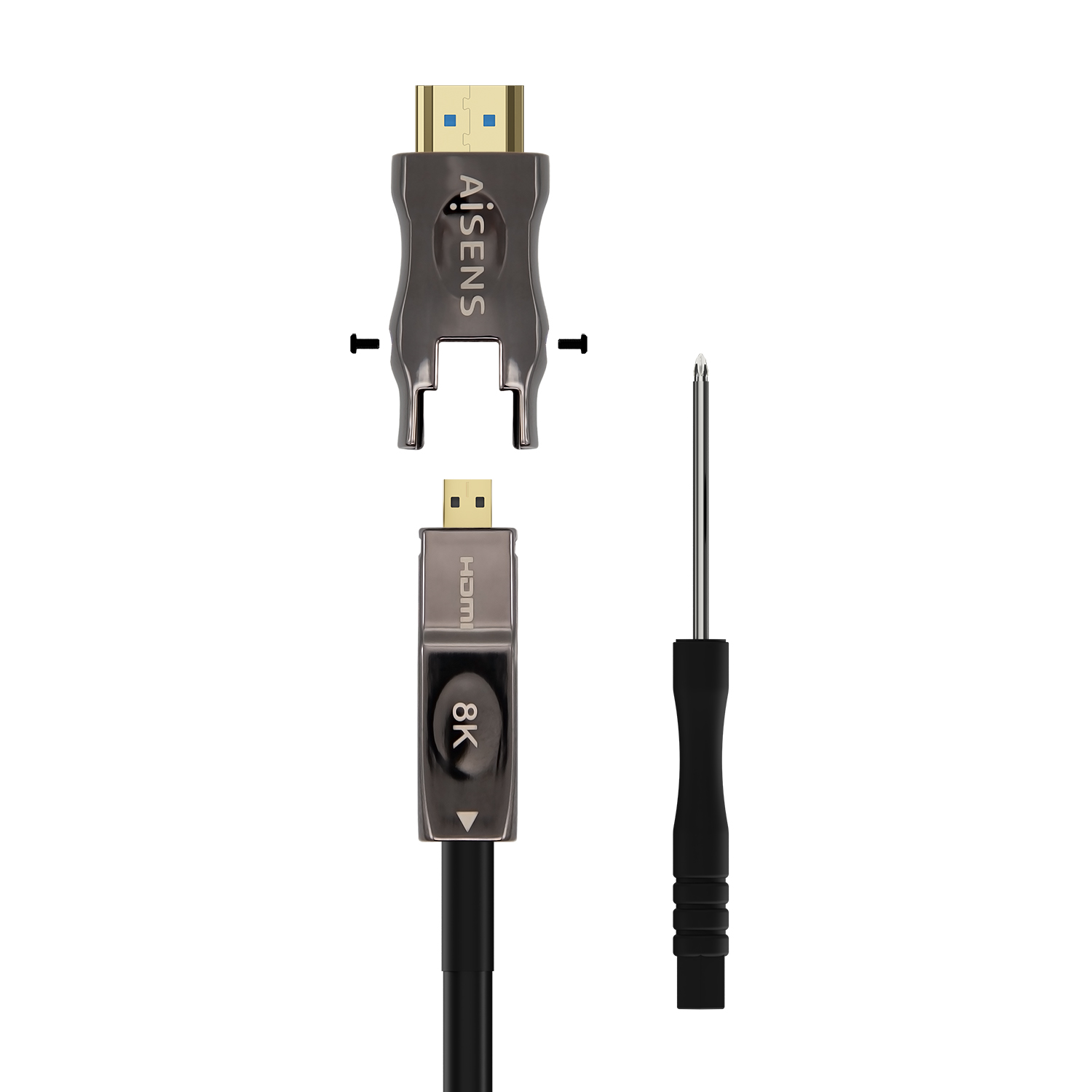 Cable HDMI V2.0 AOC (Active Optical Cable) Desmontable Premium Alta  Velocidad / HEC 4K@60Hz 4:4:4 18Gbps, A/M-D/A/M, Negro, 20 Metros - AISENS®