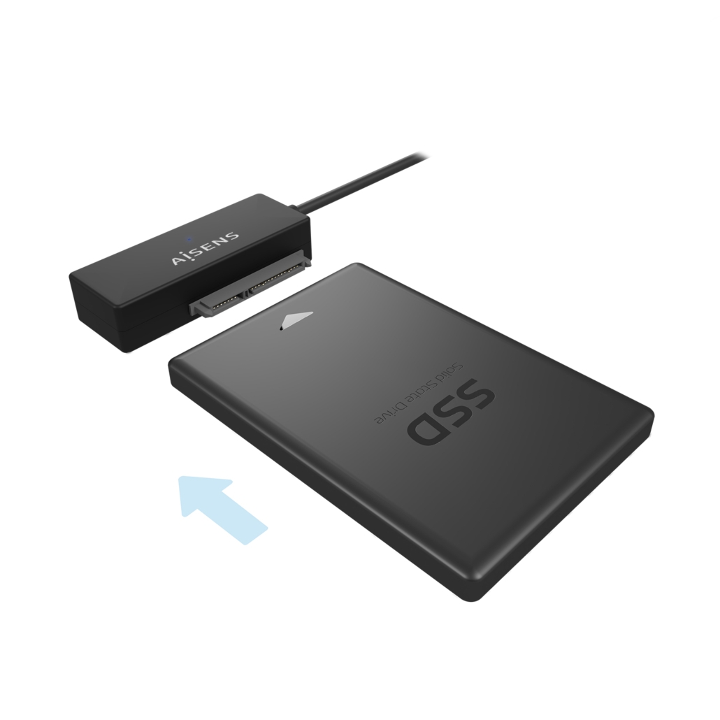 AISENS - Adaptador ASE-35A01B SATA a USB-A USB 3.0/USB3.1 GEN1 para Discos  Duros 2.5 y 3.5 con Alimentador, Negro - AISENS®