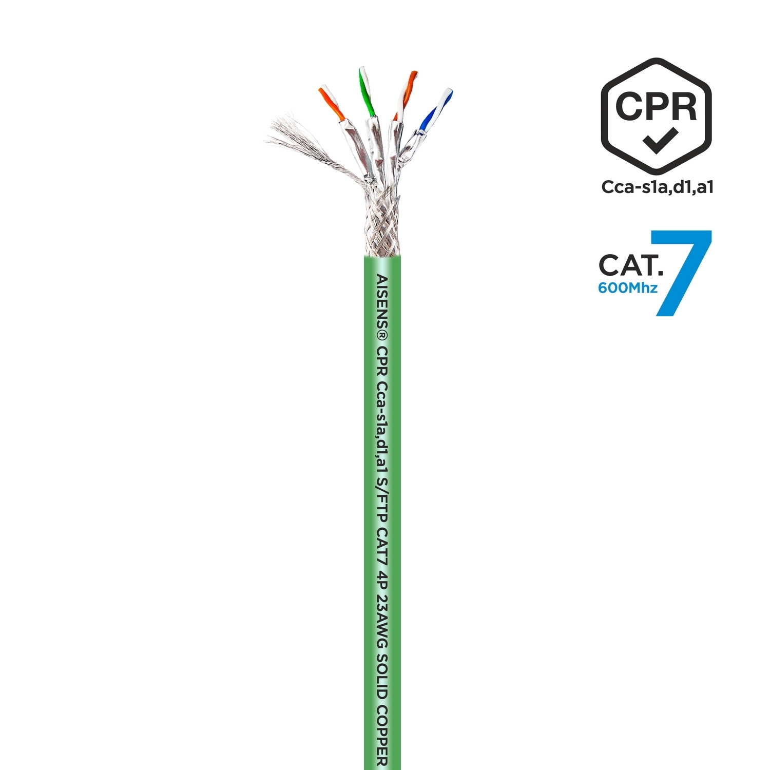 Bobina cable de red RJ45 100m. Cat 8, Cat 7a+ S/FTP PIMF LSZH 1200MHz