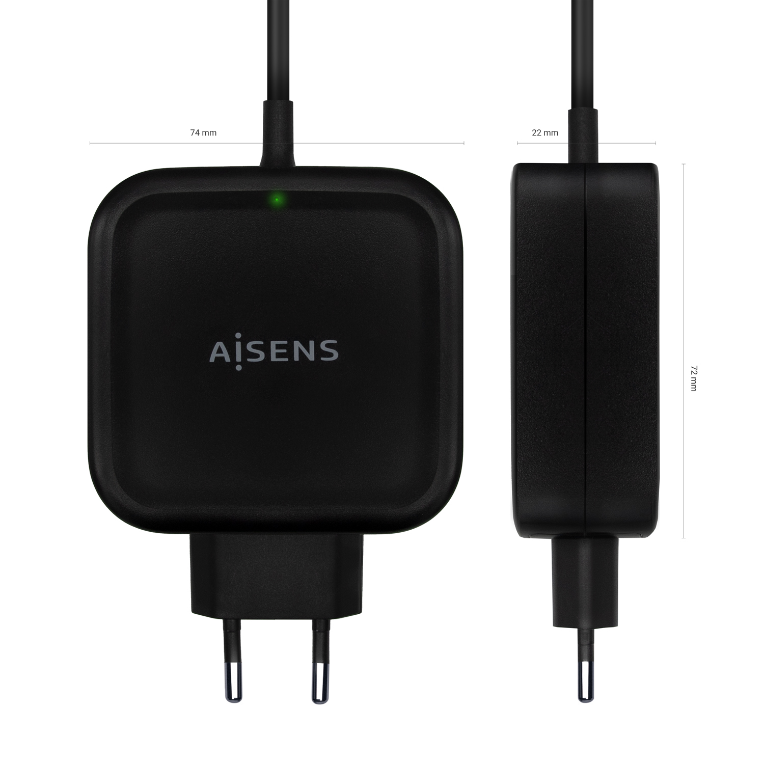✓ Aisens Chargeur pour Smartphone 57W 1x USB-C PD3.0 45W, 1x USB-A 5V/2.4A  12W couleur en stock - 123CONSOMMABLES