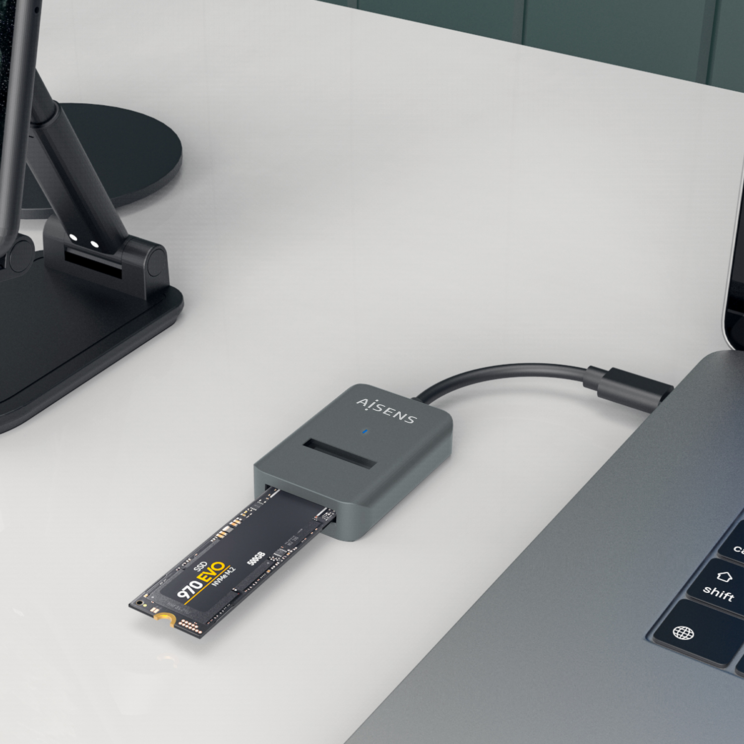 ✓ Boîtier externe Aisens M.2 NVMe USB3.2 Gen2 couleur gris en stock -  123CONSOMMABLES