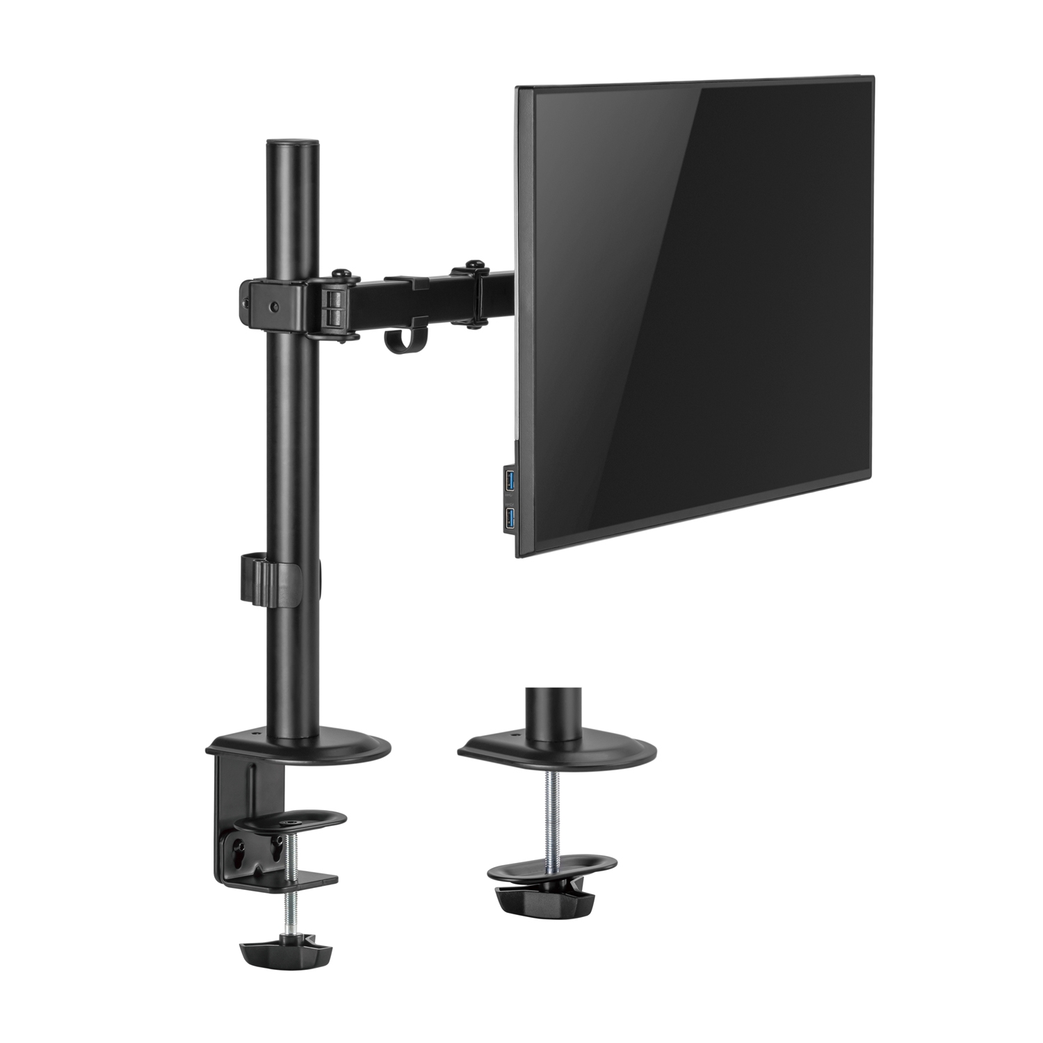 Soportes de monitor para mesa inclinables y giratorios 360, Simple, Acero,  Pintado negro
