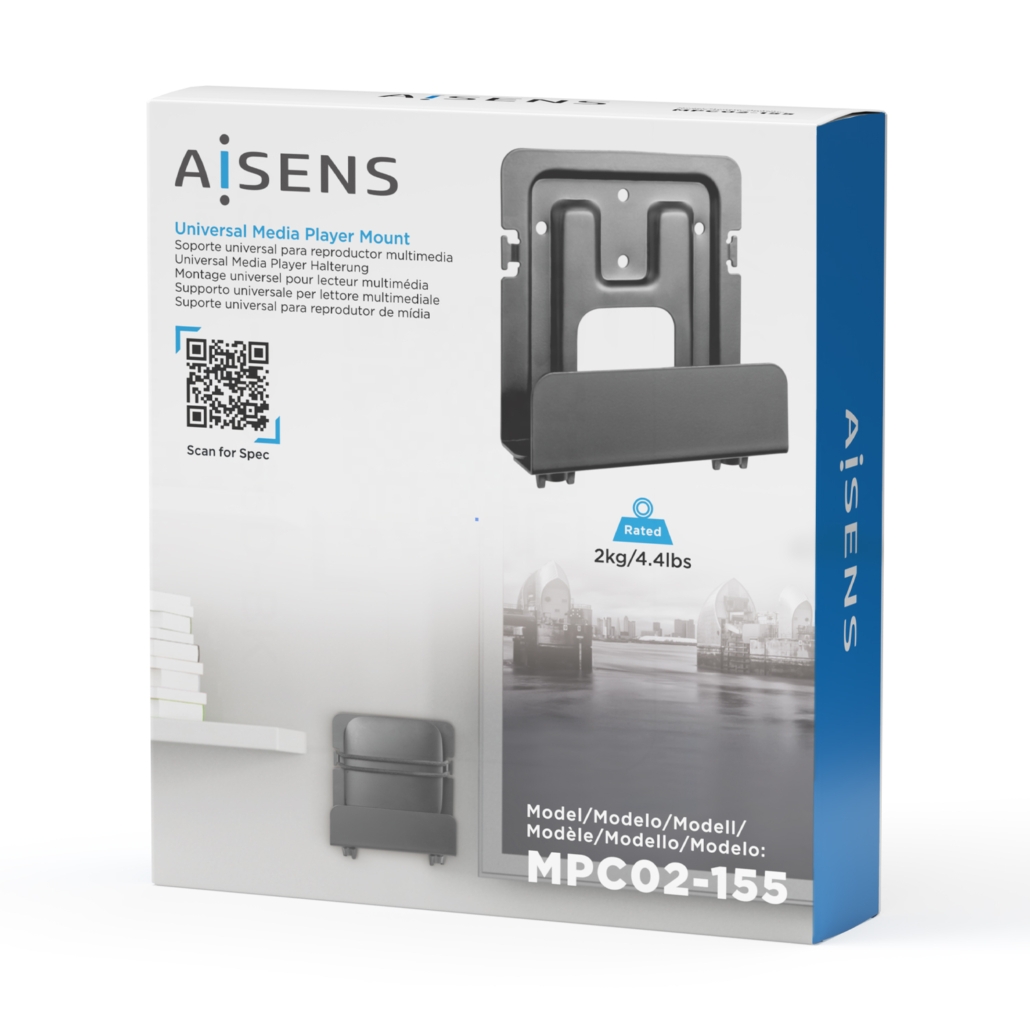 AISENS - Soporte Universal de Pared para Mini Pc, Router, Negro - AISENS®