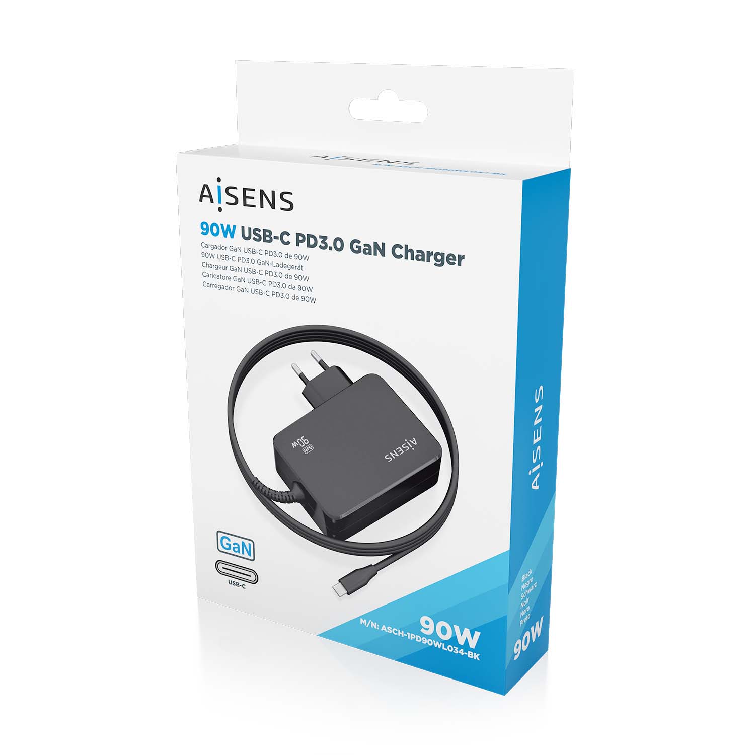 CARGADOR AUTOMATICO AISENS 90W WC3.0 NEGRO - miniatura 4