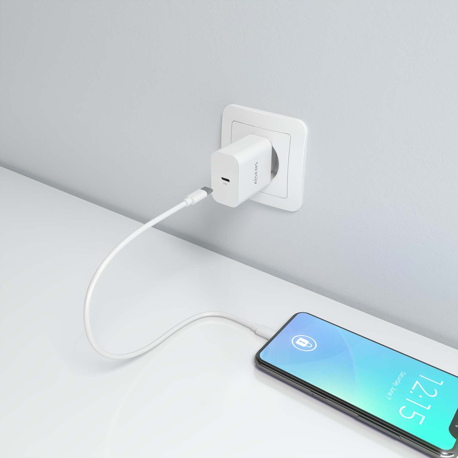 Cargador De Pared Aisens A110-0538/ 1xusb Tipo-c Pd3.0/ 20w/ Negro con