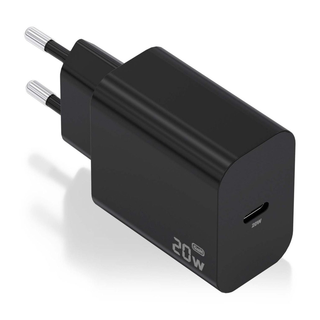 CARGADOR USB PARED AISENS GAN 20W USB-C PD3.0 NEGRO - miniatura 2