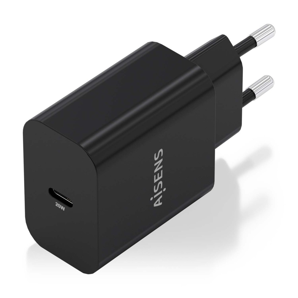 Chargeur Mural Aisens A110-0755 20W - Noir, 1 Port USB-C, Charge Rapide