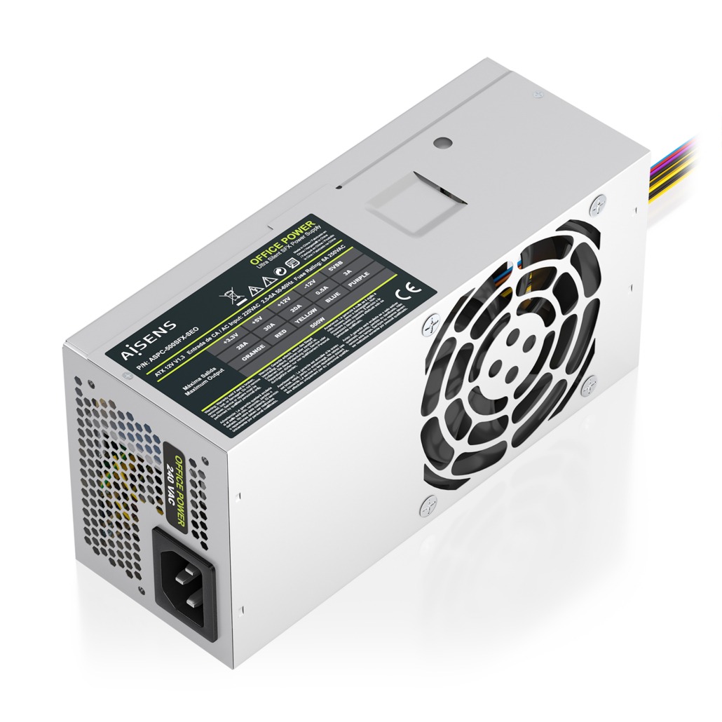 FUENTE ALIMENTACION 500W AISENS 12CM ATX PLATA OEM - miniatura 3