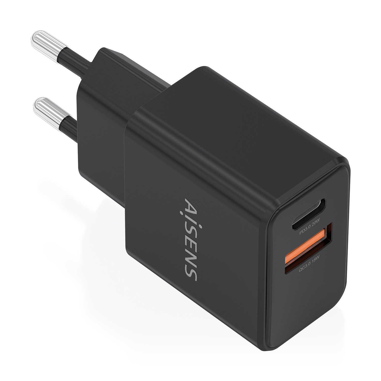 CARGADOR USB PARED AISENS GAN 20W USB-C PD3.0 NEGRO - miniatura 3